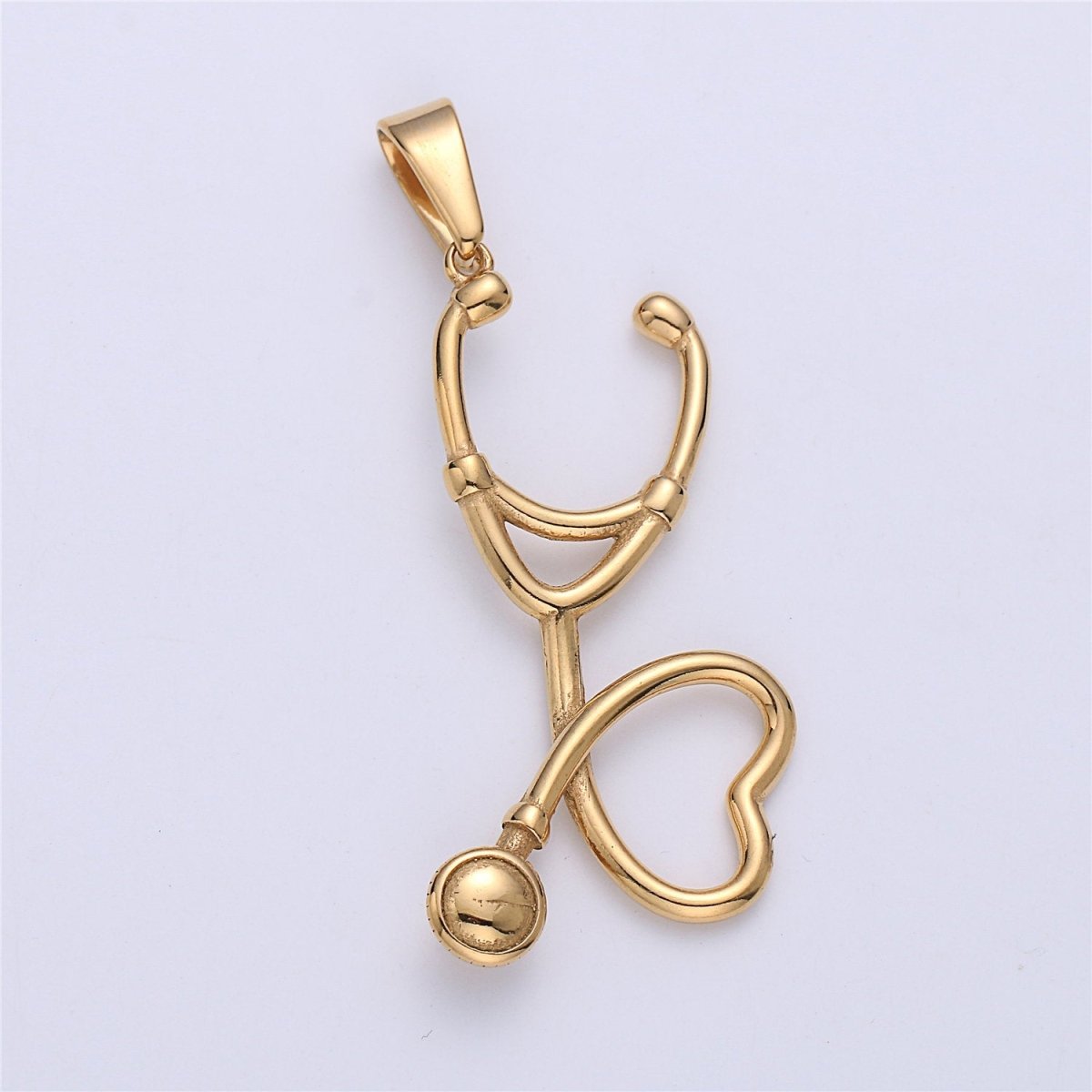 Gold Filled Stethoscope Pendant ,Silver Stethoscope Charm ,Gold Stethoscope for Doctor Nurse,Medical StudentPhysician Gift Jewelry J-671