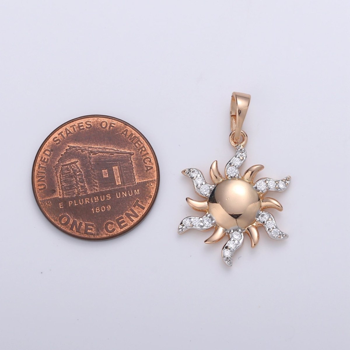 Gold Filled Sun Pendants J-093 - DLUXCA