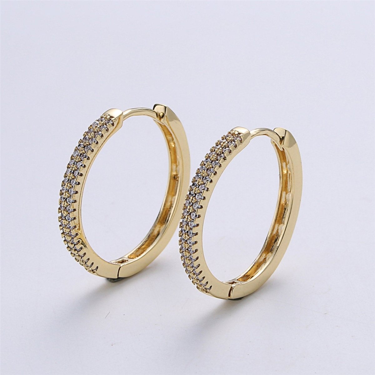 Gold Filled Tiny hoop earrings, Clear Cubic small hoops, Tiny hoops, Dainty hoops, Minimalist hoop earrings, Huggie hoop earrings Q-002