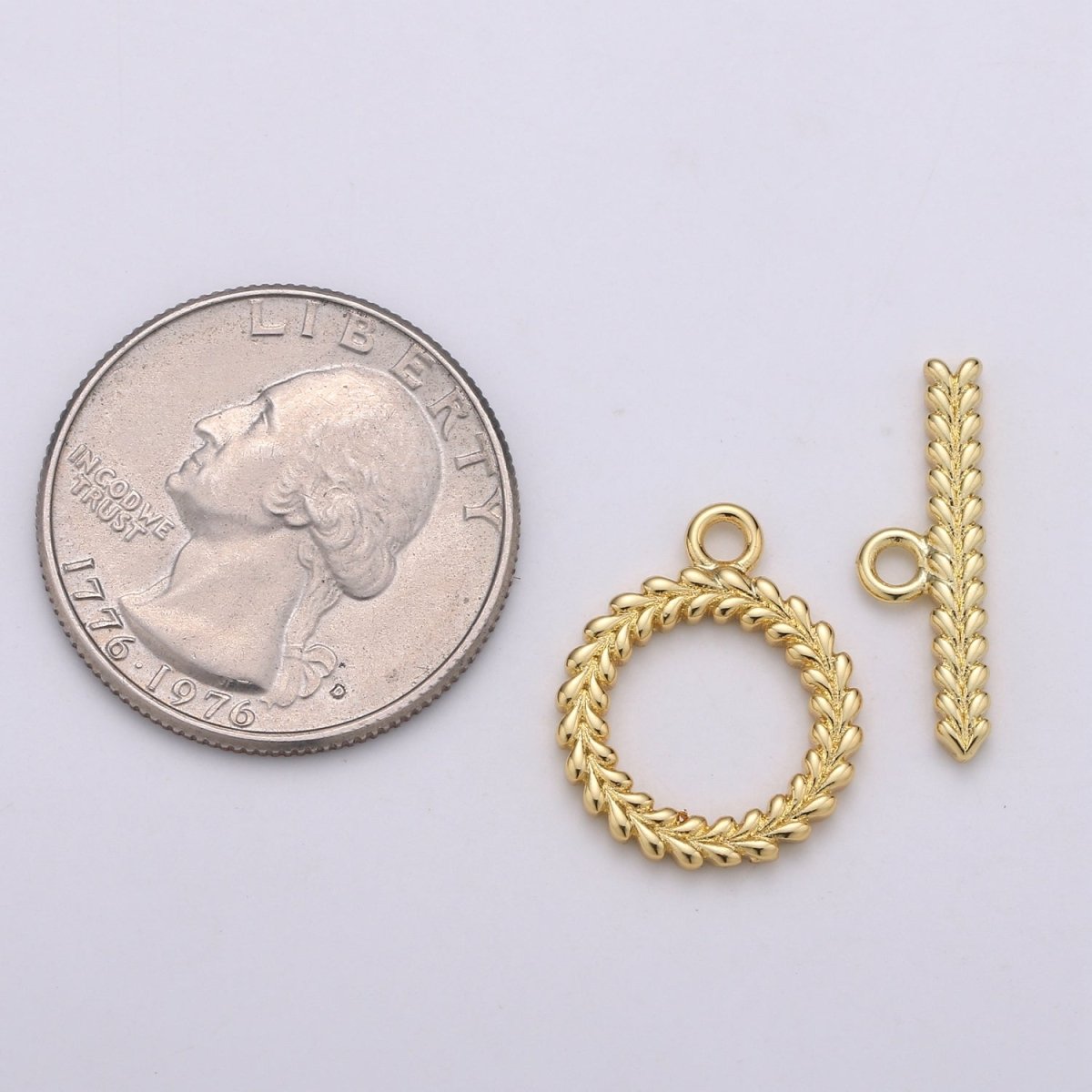 Gold Filled Wreath Classic Twist Toggle Clasp For DIY Jewelry Making  L-065~L-066