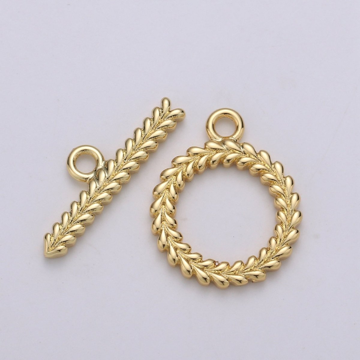 Gold Filled Wreath Classic Twist Toggle Clasp For DIY Jewelry Making  L-065~L-066