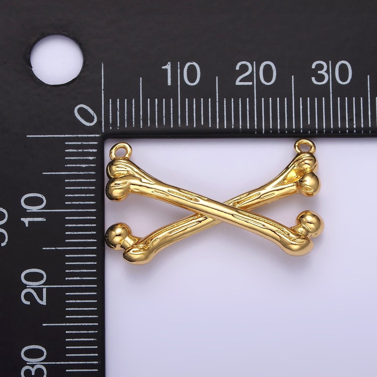 Gold Filled X Crossed Textured Bone Skeleton Connector in Gold & Silver G-711 G-712
