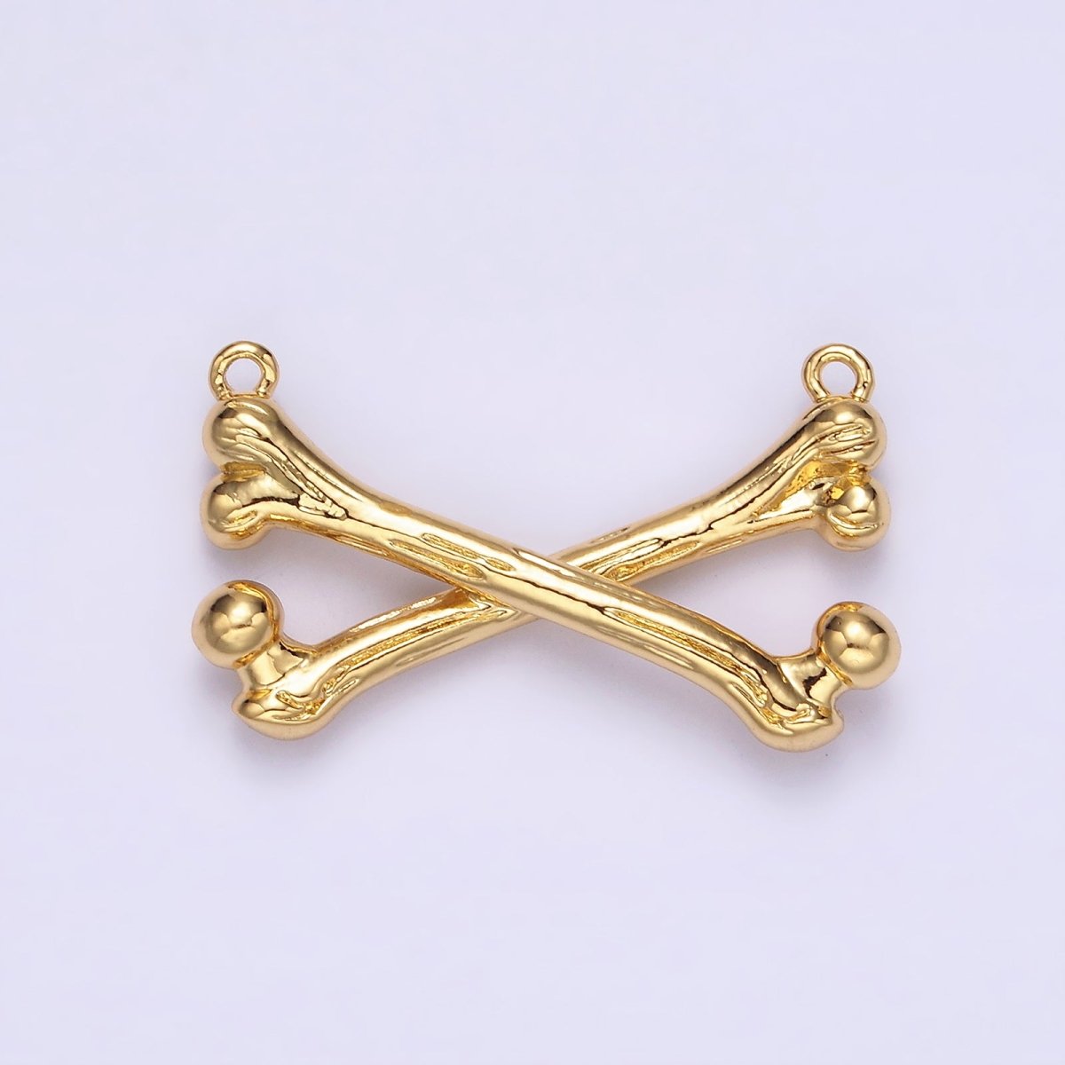 Gold Filled X Crossed Textured Bone Skeleton Connector in Gold & Silver G-711 G-712