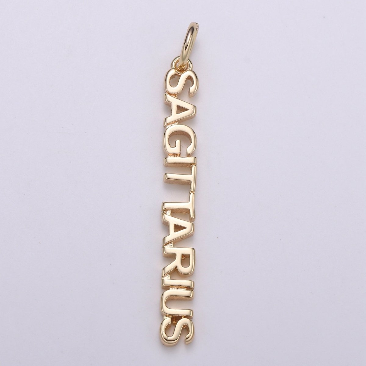 Gold Filled Zodiac Sign Script Words Mini Charm in Gold & Silver | A-A1815-A-A1820 | A-A1839-A-A1844