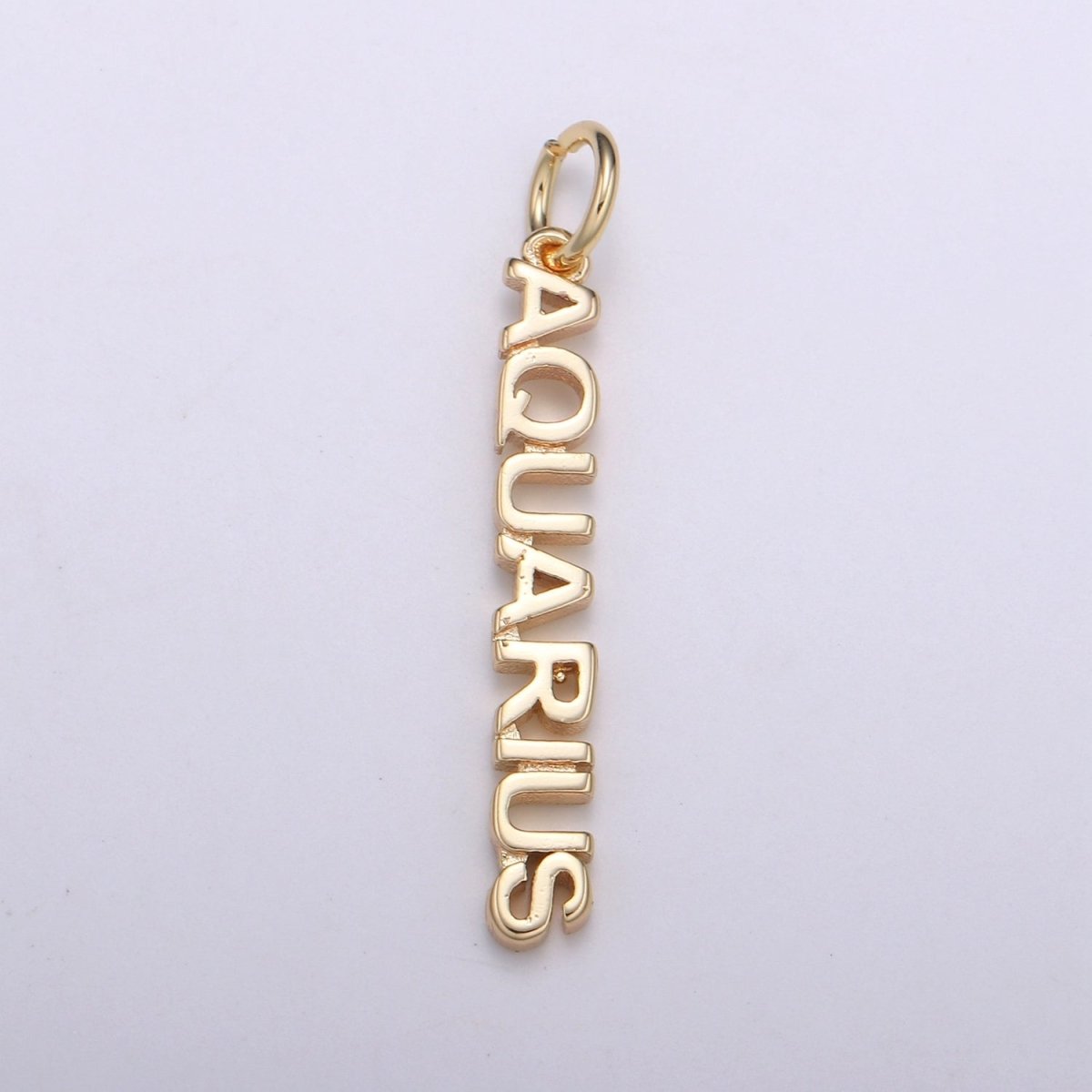 Gold Filled Zodiac Sign Script Words Mini Charm in Gold & Silver | A-A1815-A-A1820 | A-A1839-A-A1844
