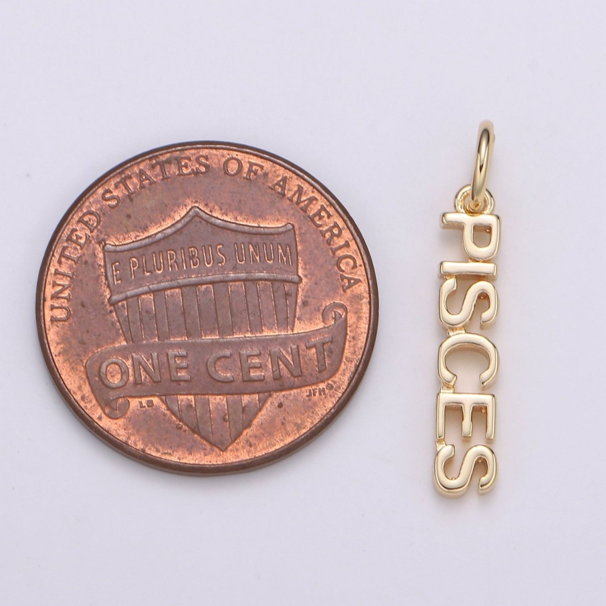 Gold Filled Zodiac Sign Script Words Mini Charm in Gold & Silver | A-A1815-A-A1820 | A-A1839-A-A1844
