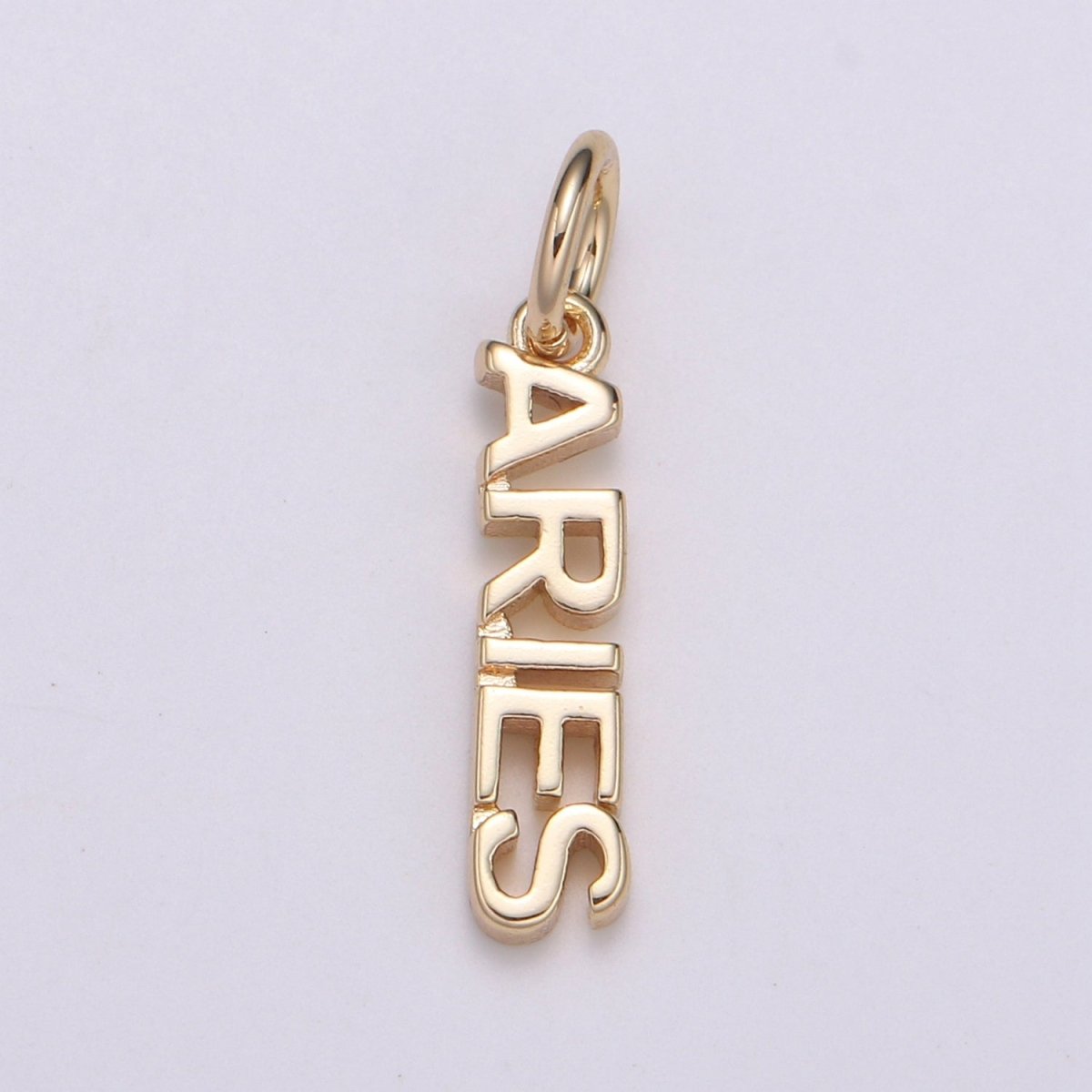 Gold Filled Zodiac Sign Script Words Mini Charm in Gold & Silver | A-A1815-A-A1820 | A-A1839-A-A1844
