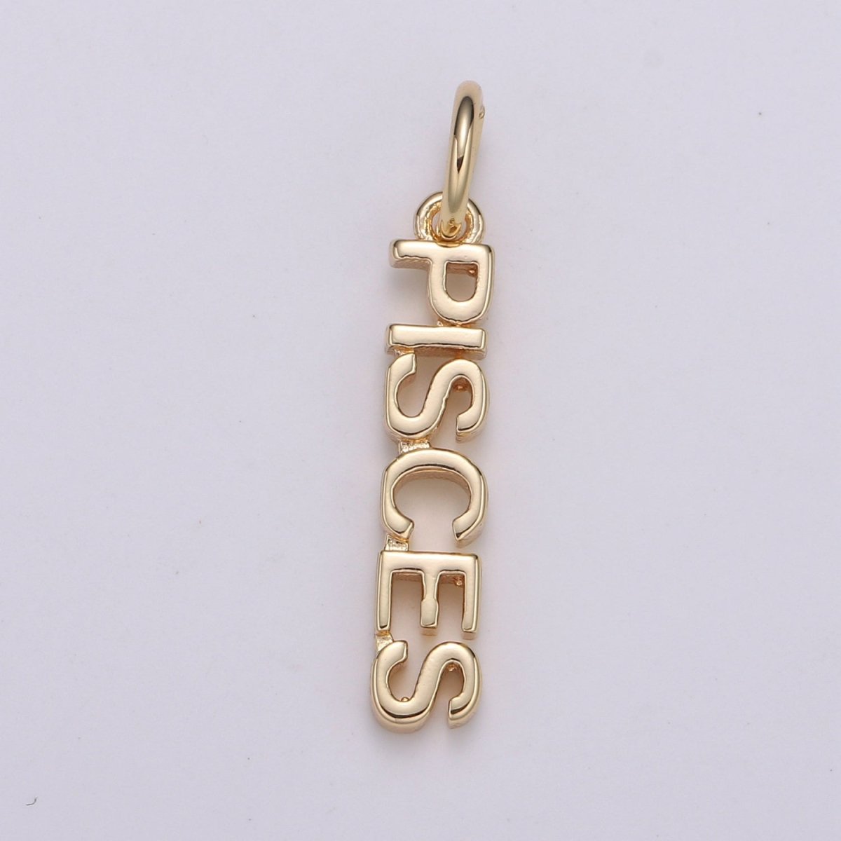Gold Filled Zodiac Sign Script Words Mini Charm in Gold & Silver | A-A1815-A-A1820 | A-A1839-A-A1844