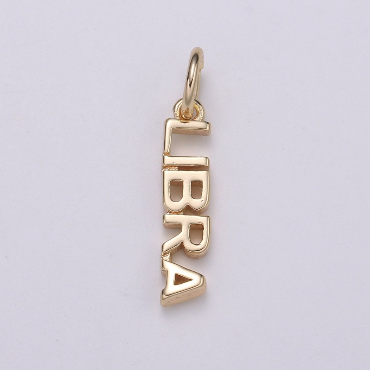 Gold Filled Zodiac Sign Script Words Mini Charm in Gold & Silver | A-A1815-A-A1820 | A-A1839-A-A1844