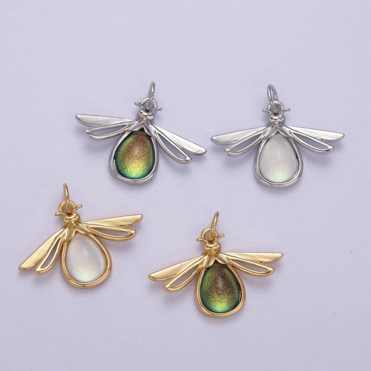 Gold Firefly Dangle Charms You Light Up My Life Pendant for Necklace Bracelet Add on Charm  N-679