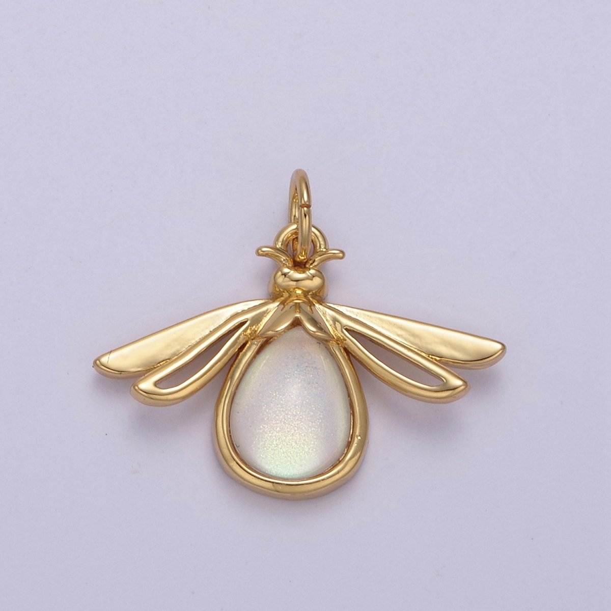 Gold Firefly Dangle Charms You Light Up My Life Pendant for Necklace Bracelet Add on Charm  N-679