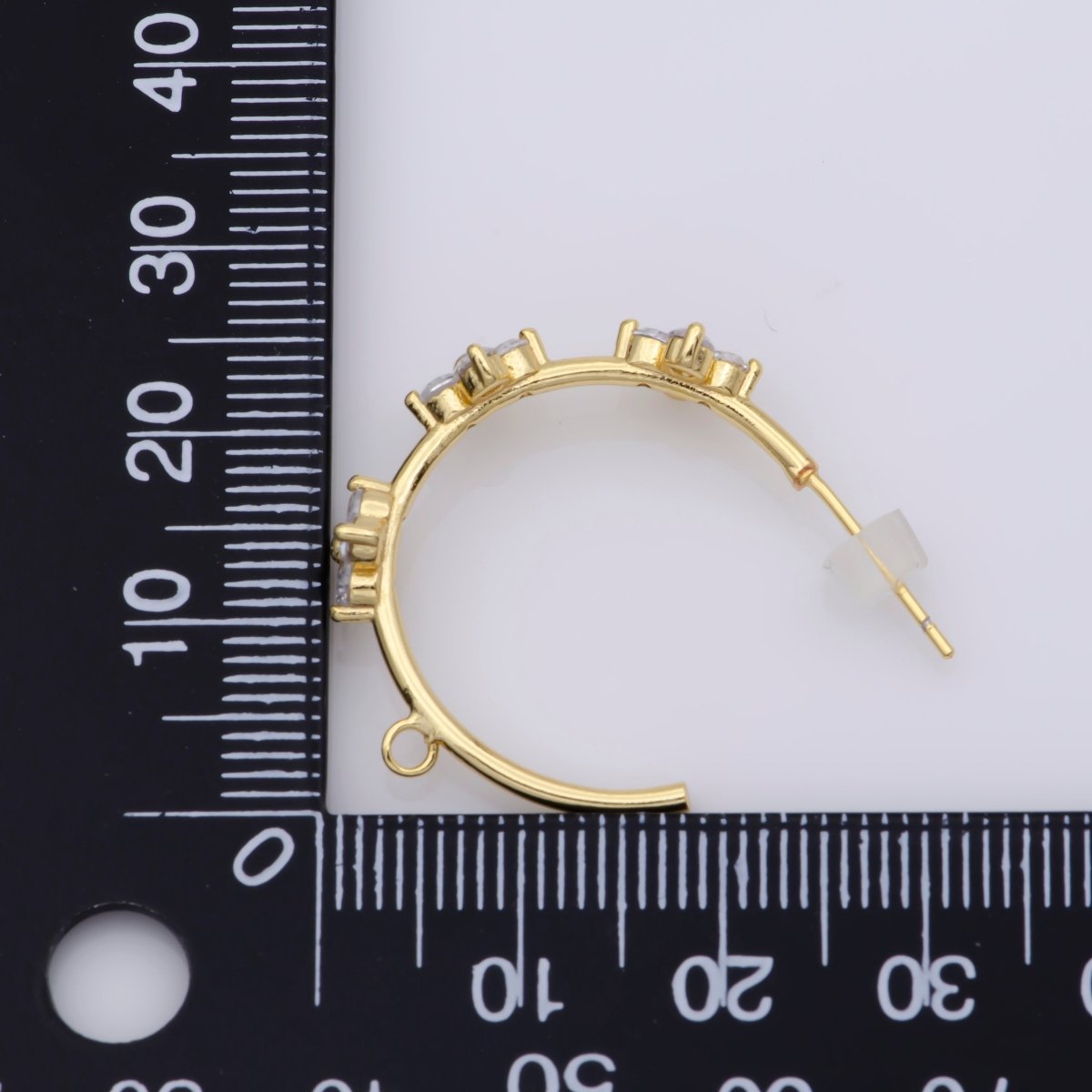 Gold Flower Patch Hoop Earring Open Link Earring for charm for Earring Making Supply Component - DLUXCA