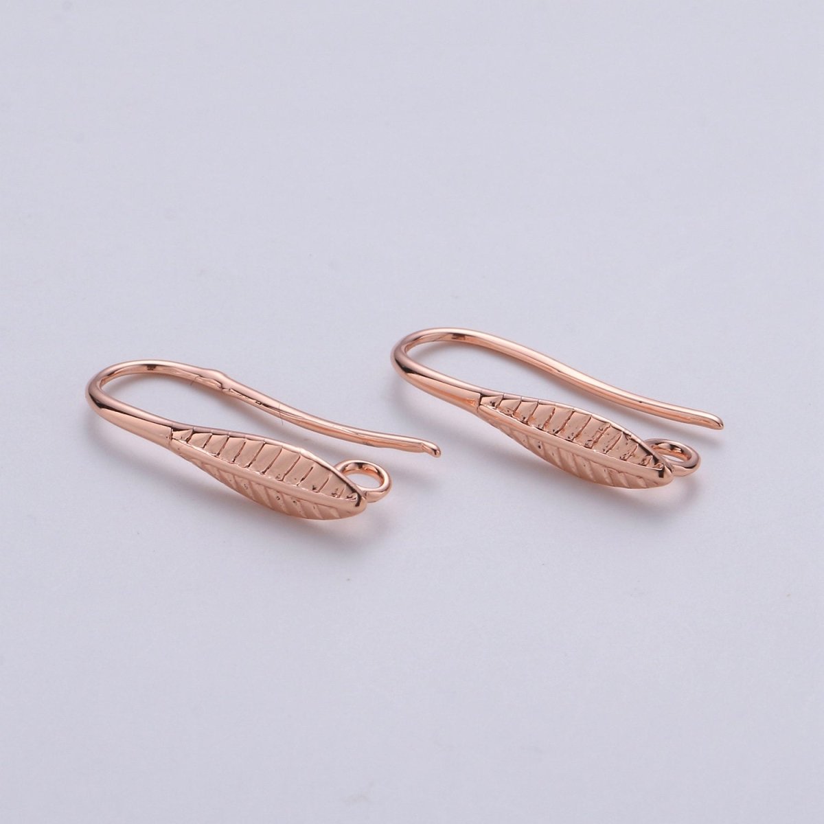 Gold French Hook Earwire with leaf design 14k Gold Filled  craft earring supply for making earrings component, K-669 K-671
