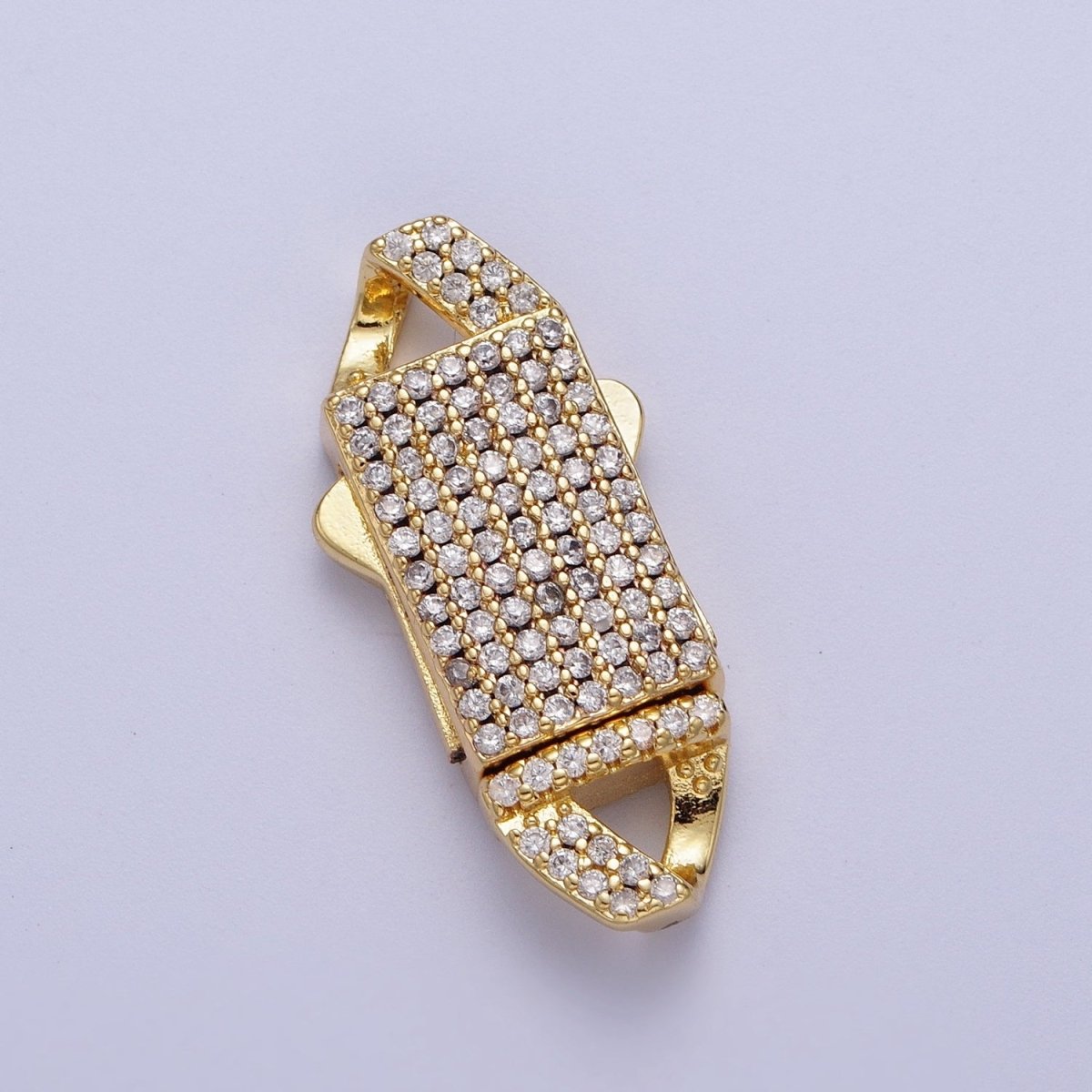 Gold Full Pave CZ Box Buckle Clasp for Bracelet Making K-100 K-105