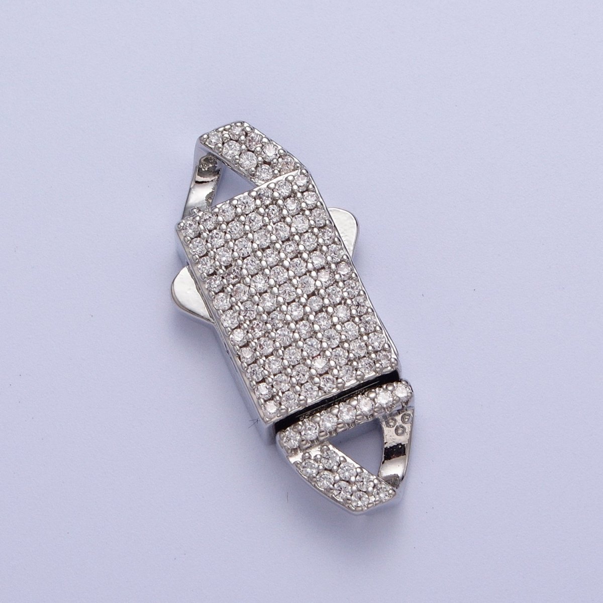 Gold Full Pave CZ Box Buckle Clasp for Bracelet Making K-100 K-105