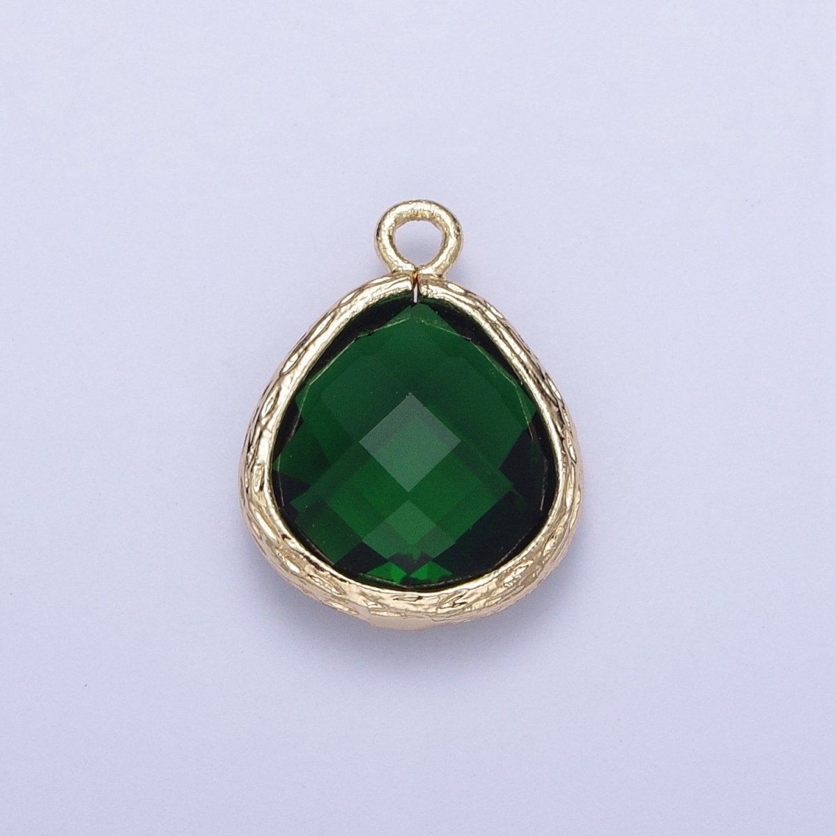 Gold Geometric Abstract Round Green, Fuchsia Cubic Zirconia Charm AG-001 AG-002