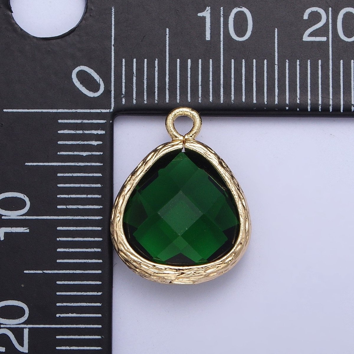 Gold Geometric Abstract Round Green, Fuchsia Cubic Zirconia Charm AG-001 AG-002