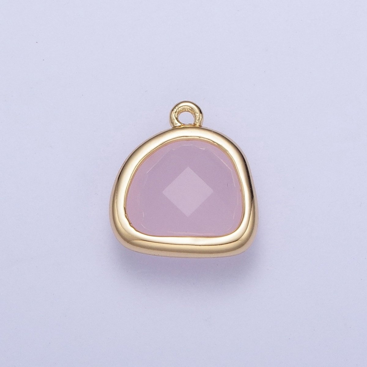 Gold Geometric Abstract Round Pink/Teal Cubic Zirconia Charm AG-003 AG-004