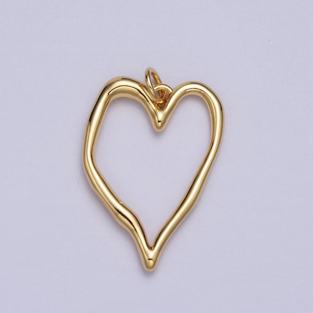 Gold Geometric Open Heart Minimalist Charm | AC023 - DLUXCA