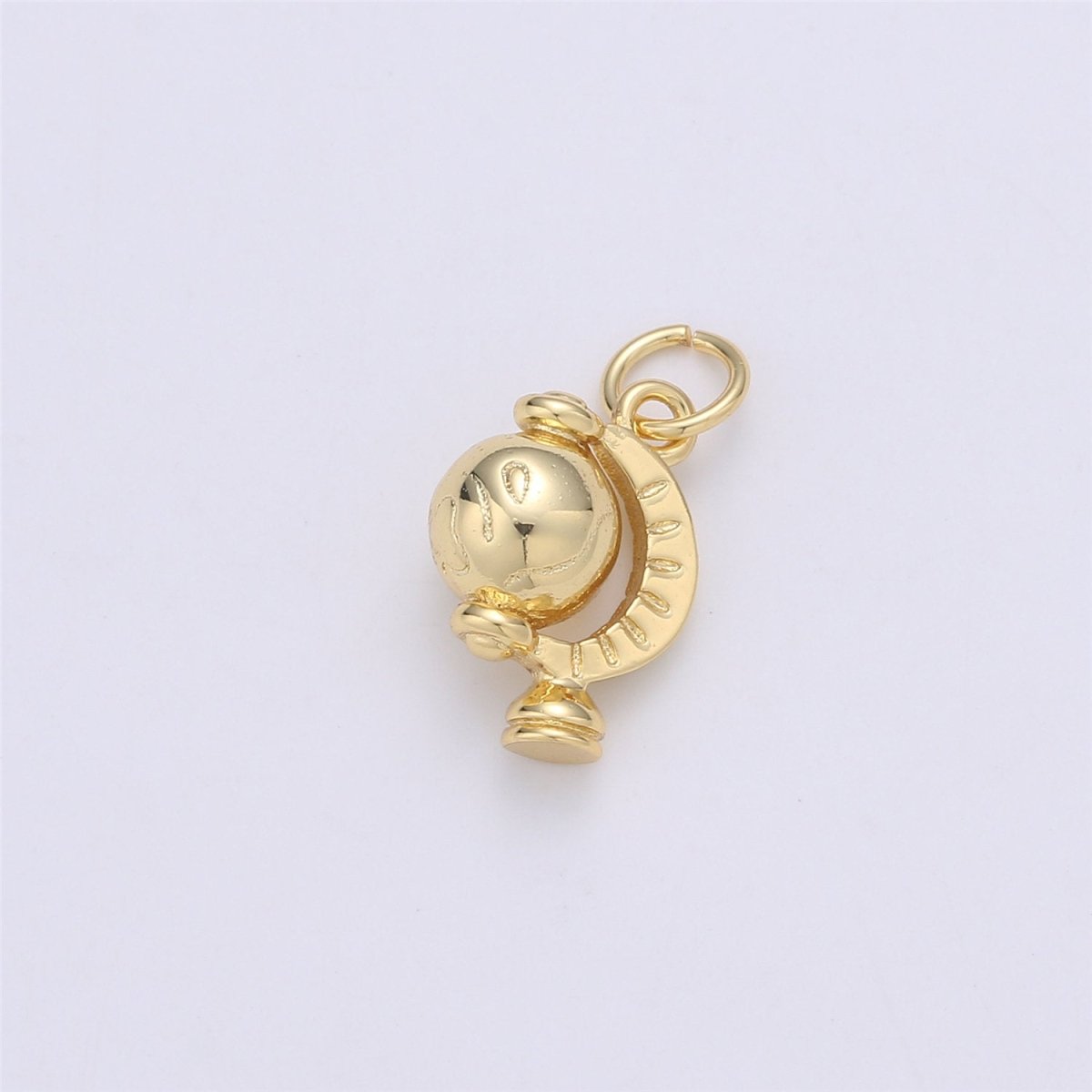 Gold Globe Rotating Pendant 15x9mm Earth Charm Continent Charm, World Charm, Travel Charm for necklace bracelet earring component C-898