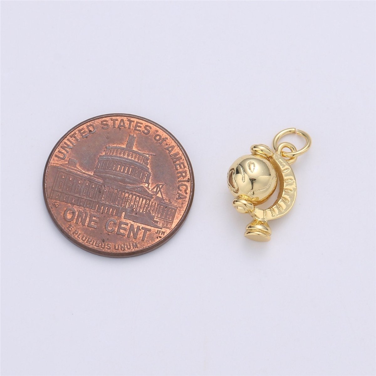 Gold Globe Rotating Pendant 15x9mm Earth Charm Continent Charm, World Charm, Travel Charm for necklace bracelet earring component C-898