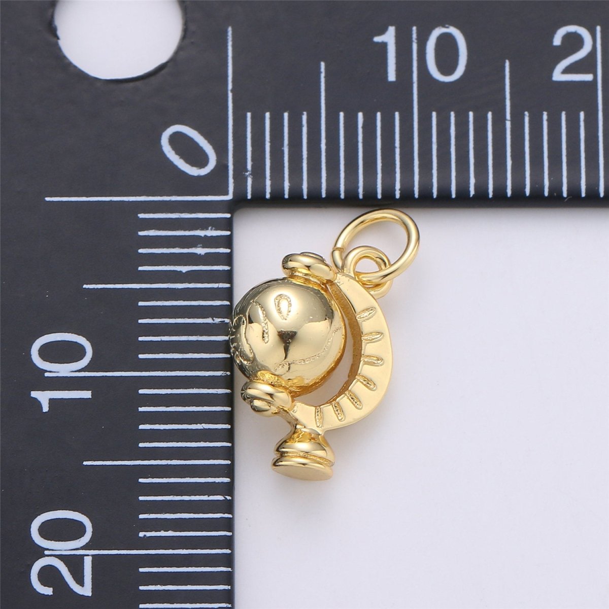 Gold Globe Rotating Pendant 15x9mm Earth Charm Continent Charm, World Charm, Travel Charm for necklace bracelet earring component C-898
