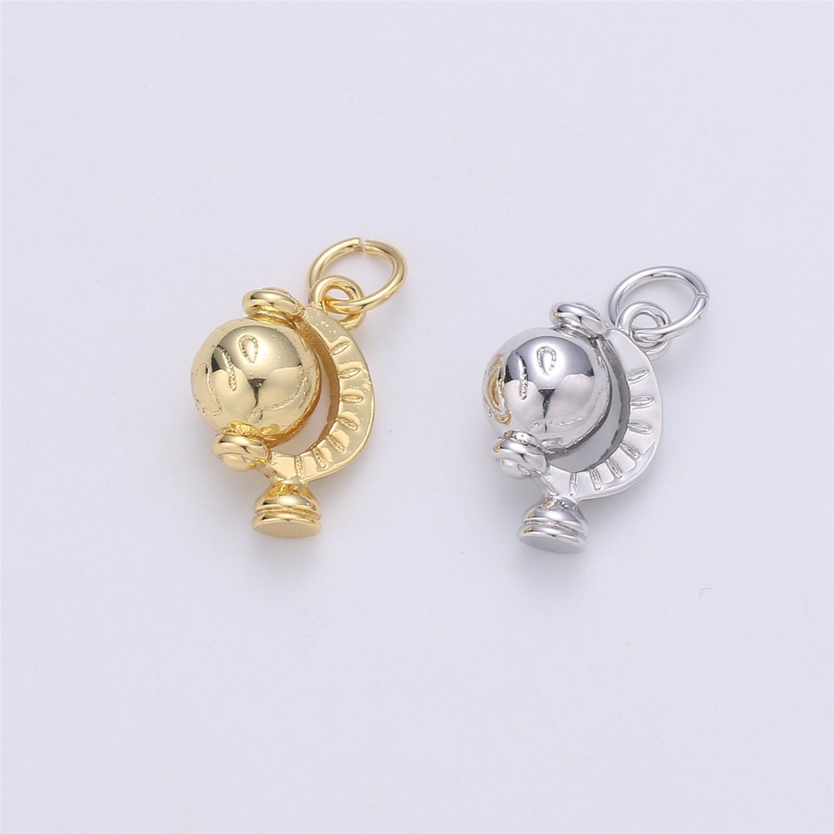Gold Globe Rotating Pendant 15x9mm Earth Charm Continent Charm, World Charm, Travel Charm for necklace bracelet earring component C-898