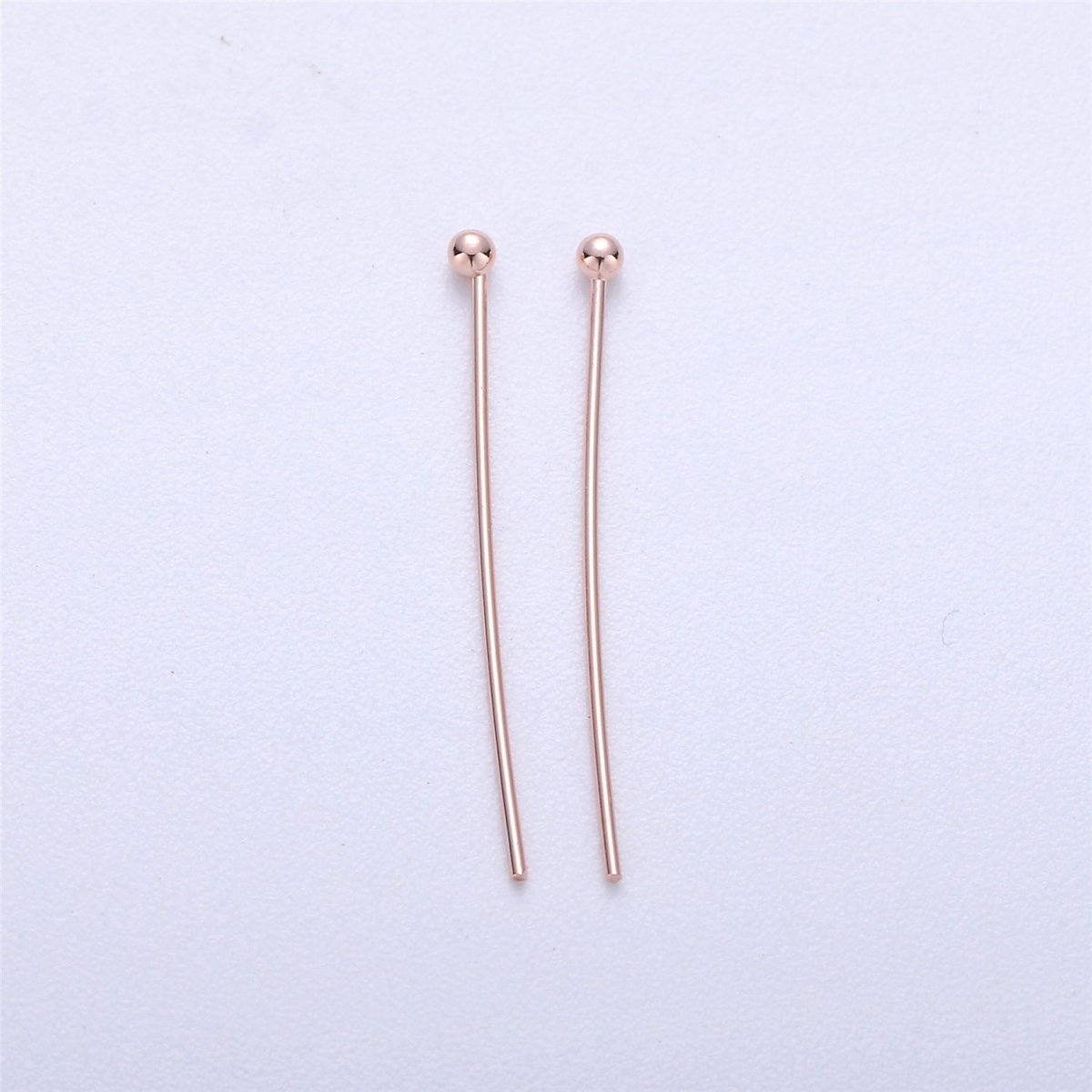Gold Head Pins Ball Point Headpins, 0.6mm (22 Gauge) by 30mm, 35mm, 40mm | L532 - L535