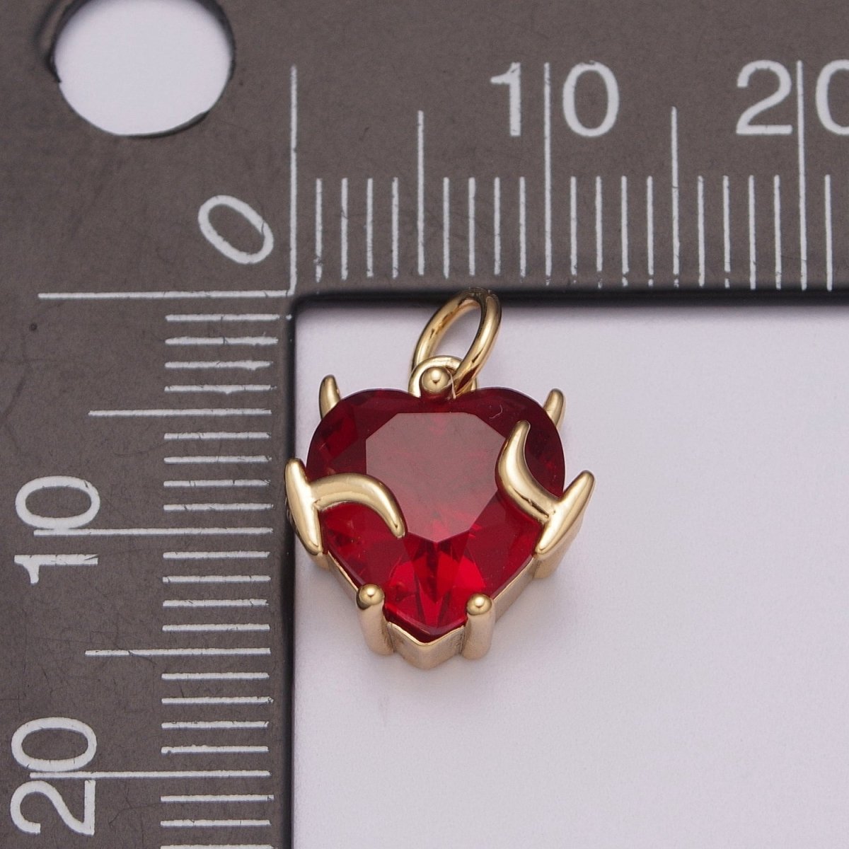 Gold Heart Charm Necklace Pink Purple Clear Red Heart Necklace Bracelet Charm Add on Charm M-774 - M-777