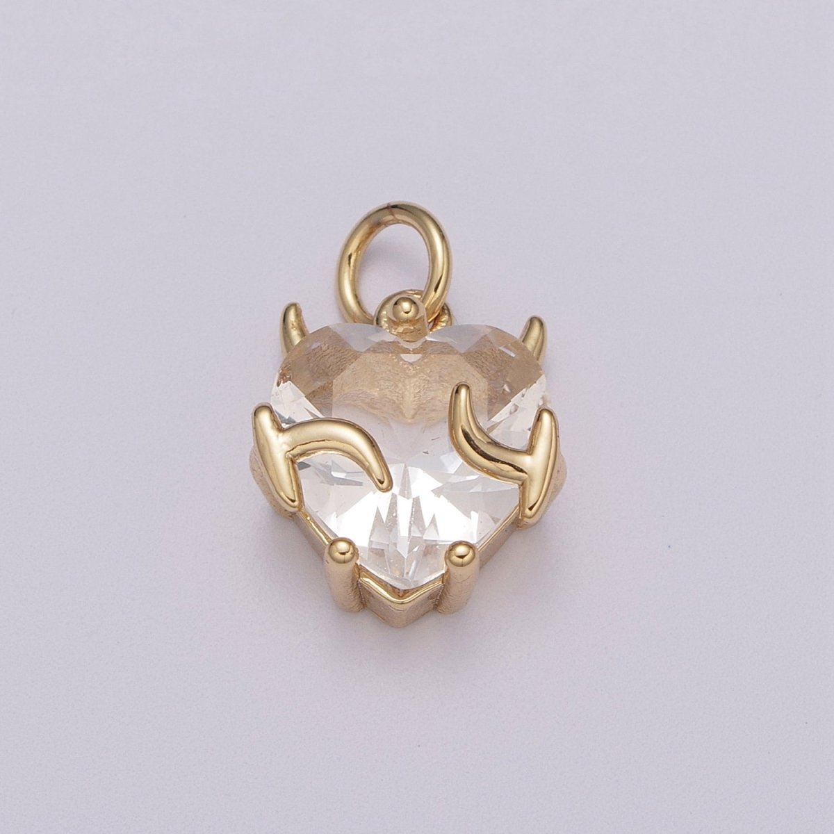 Gold Heart Charm Necklace Pink Purple Clear Red Heart Necklace Bracelet Charm Add on Charm M-774 - M-777