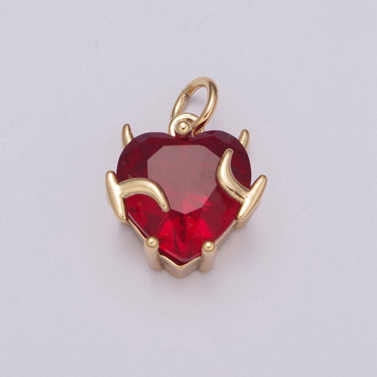 Gold Heart Charm Necklace Pink Purple Clear Red Heart Necklace Bracelet Charm Add on Charm M-774 - M-777