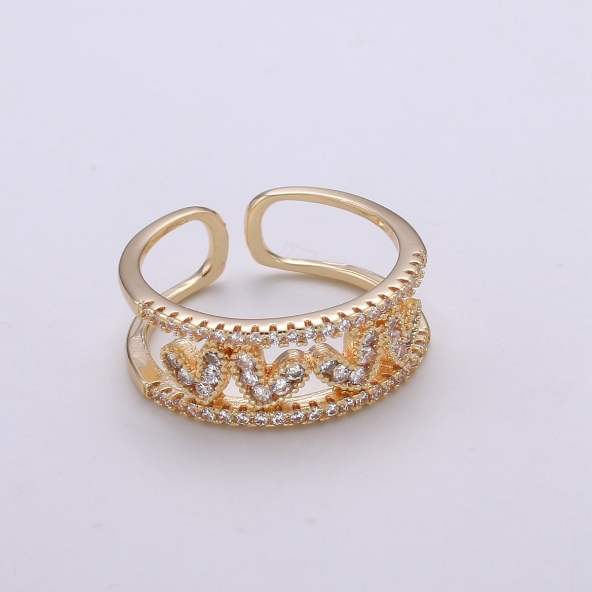 Gold Heart rings, heart adjustable ring, open heart rings, gold love rings, Valentine Gift LOVE adjustable rings R-181 R-462