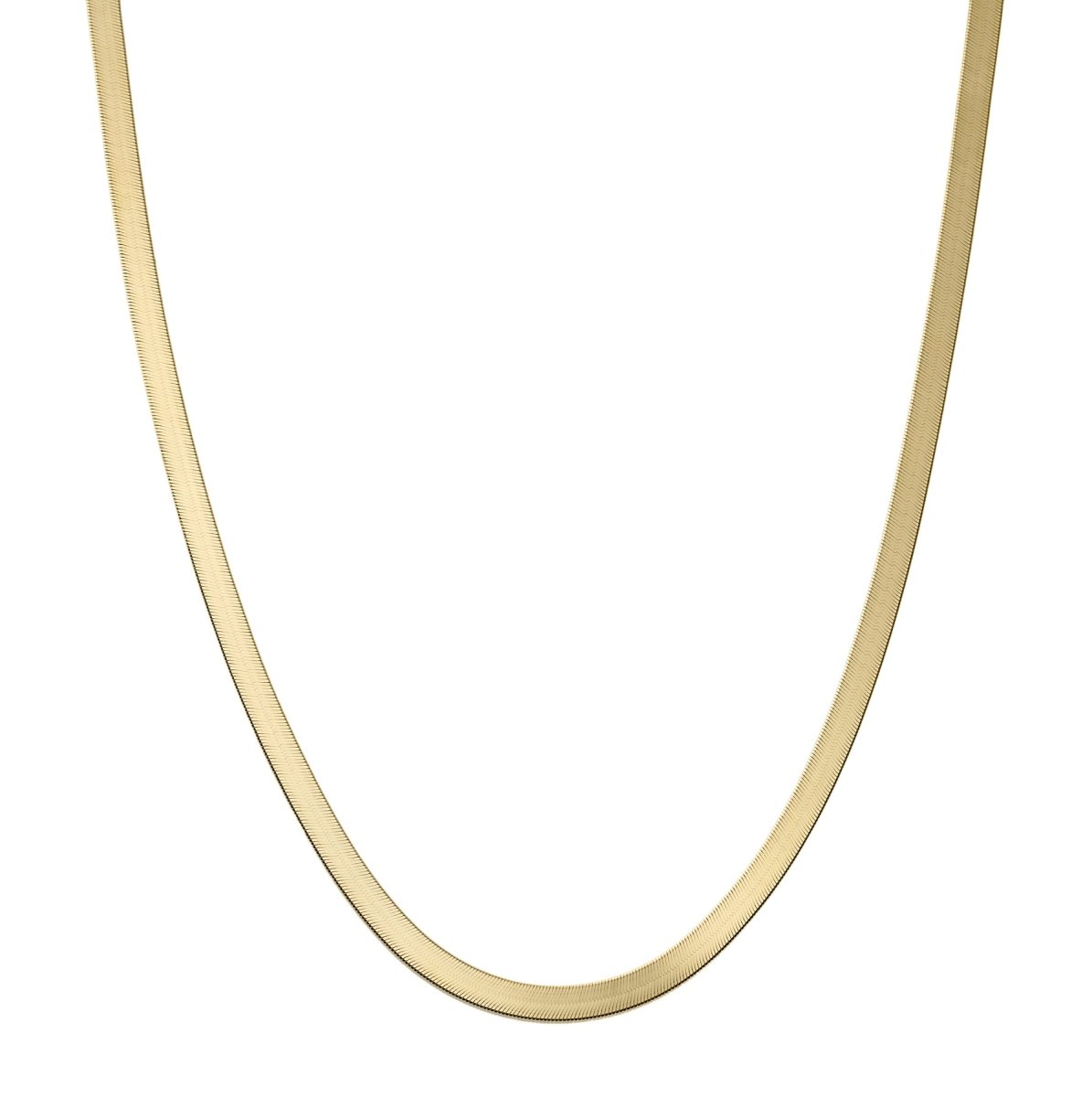 Gold Herringbone Chain Simple Layering Style For Women Necklace | WA-839