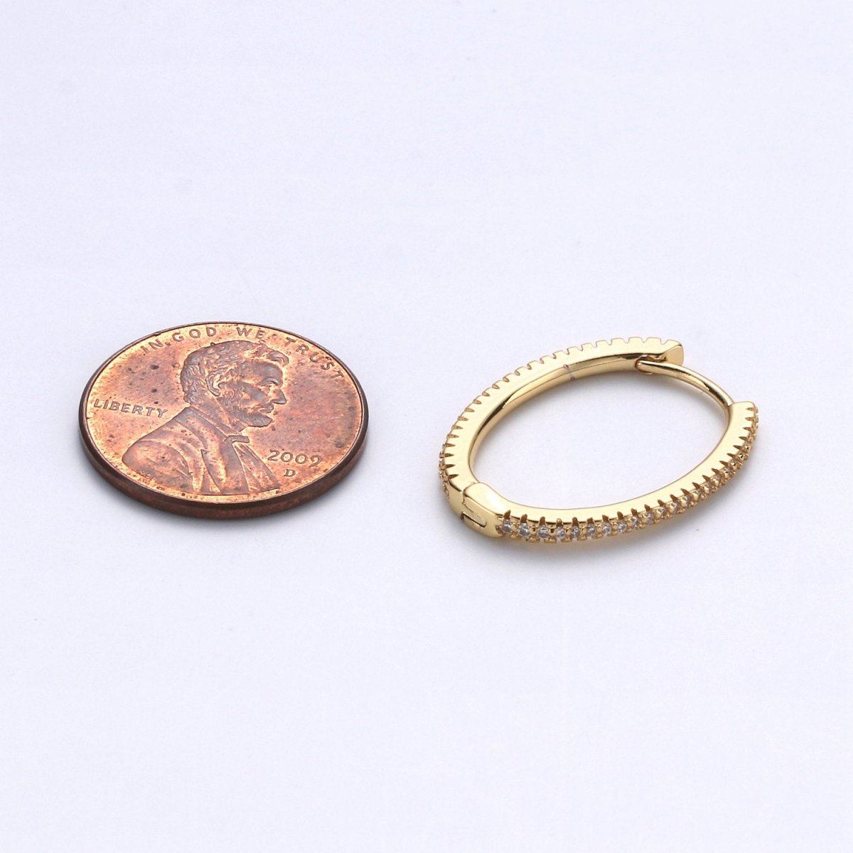 Gold Hoop Earrings, 14K Gold Plated Sterling Silver Earrings, Micro Pave CZ Hoops, CZ Diamond Huggie Hoop, Hypoallergenic, K-618, K-619