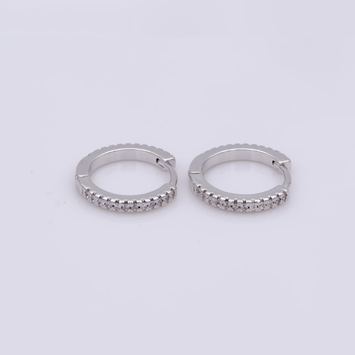 Gold hoop earrings - huggie hoops earrings - Dainty hoops Earring - Tiny hoops - Thin hoops - Minimalist Jewelry Micro Pave Earring Q-208 - Q-210