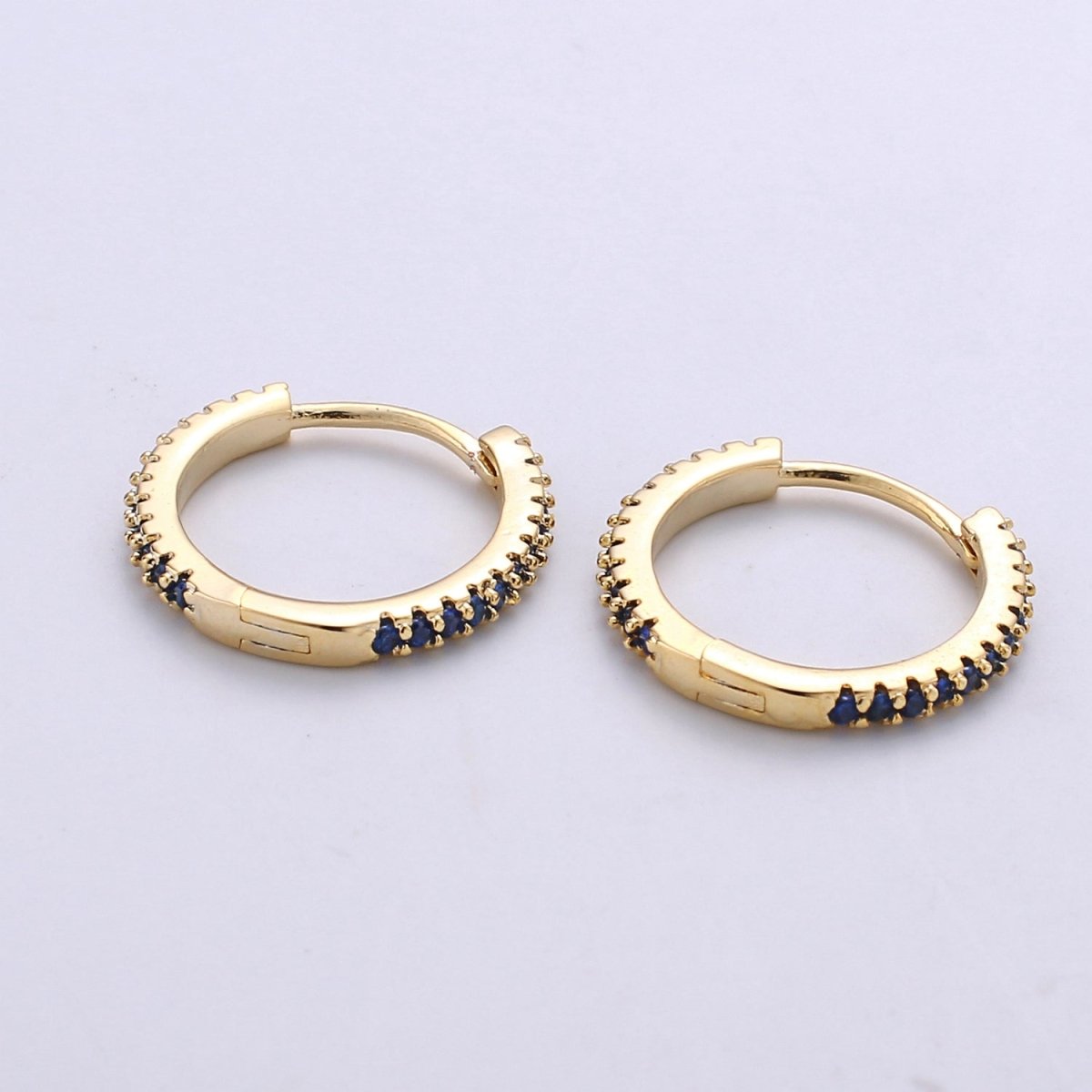 Gold hoop earrings - huggie hoops earrings - Dainty hoops Earring - Tiny hoops - Thin hoops - Minimalist Jewelry Micro Pave Earring Q-208 - Q-210