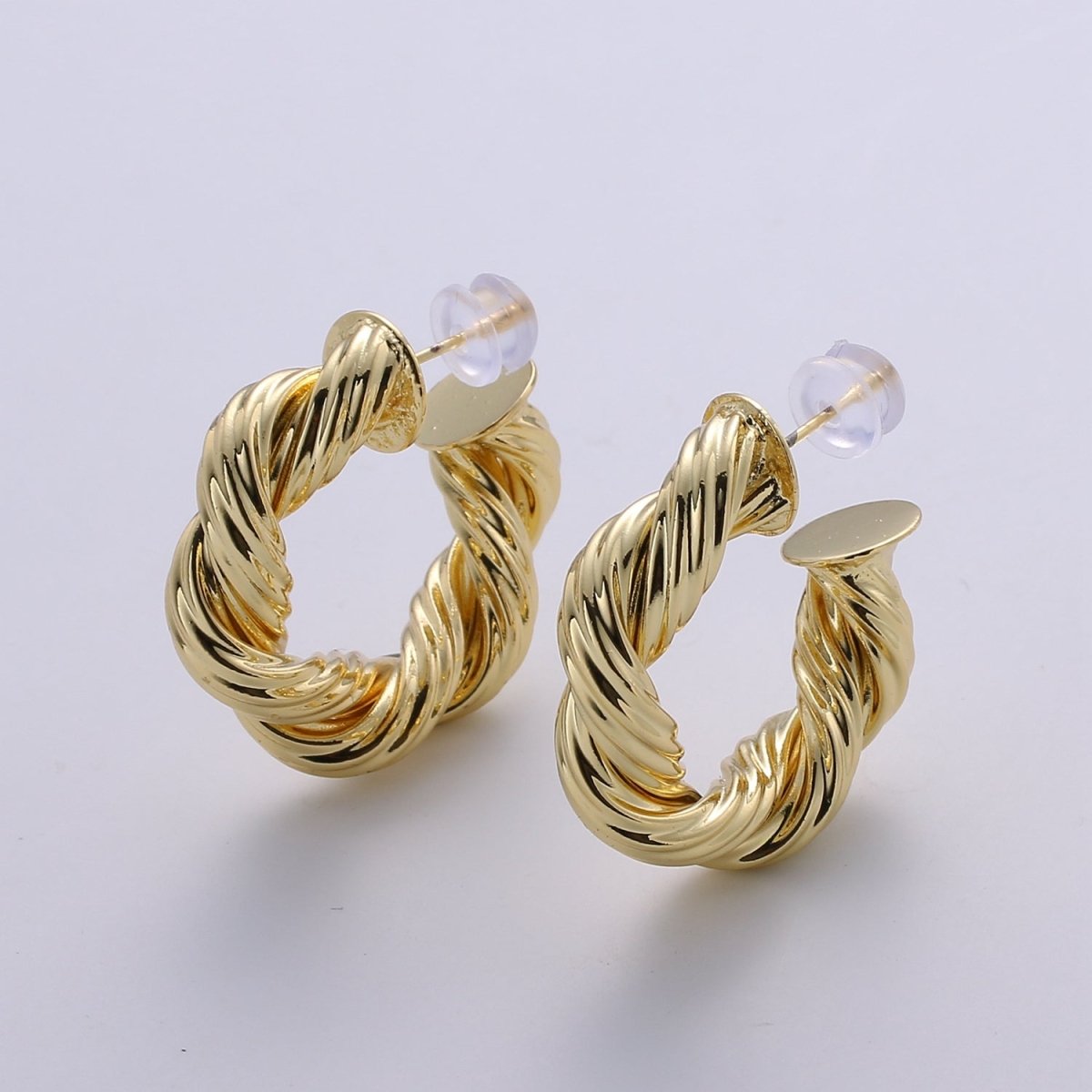 Gold Hoop Earrings, Small tube Hoop Earrings, Medium Twisted Hoop Earrings, chunky Gold Hoop Earrings, Thick 14k Gold Filled Hoop Earrings