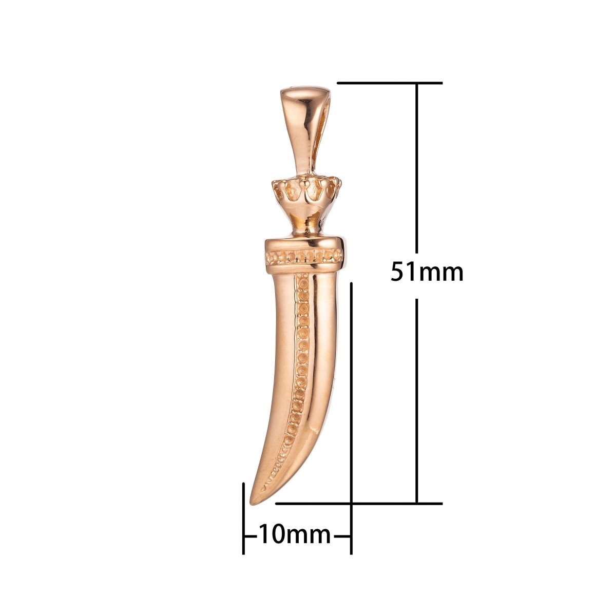Gold Horn Pendant Tusk Horn Pendant Tibetan Ethnic Tribal Pendant Bohemian Large Tusk Horn Pendant for Necklace Jewelry Making J-596