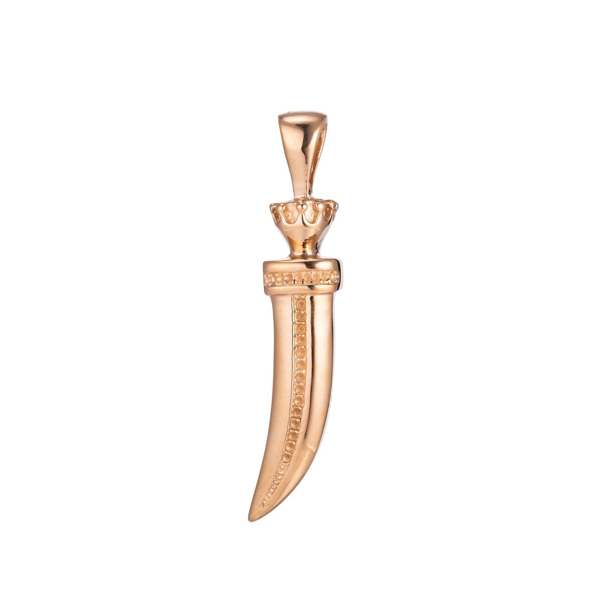 Gold Horn Pendant Tusk Horn Pendant Tibetan Ethnic Tribal Pendant Bohemian Large Tusk Horn Pendant for Necklace Jewelry Making J-596