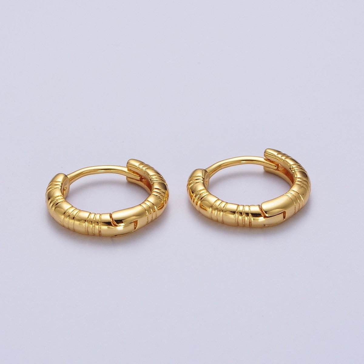 Gold Huggie Earring Minimalist Line Textured Gold Earring for Fashion Jewelry | AD-047 AD-051