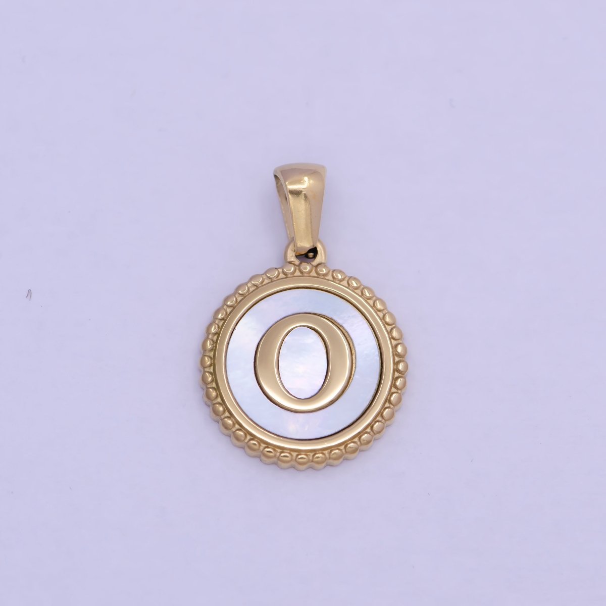 Gold Initial Letter Necklace Pendant Alphabet Charm Shell Pearl Letter Minimalist Jewelry Supply Coin Pendant for Necklace Bracelet A-888-A-900
