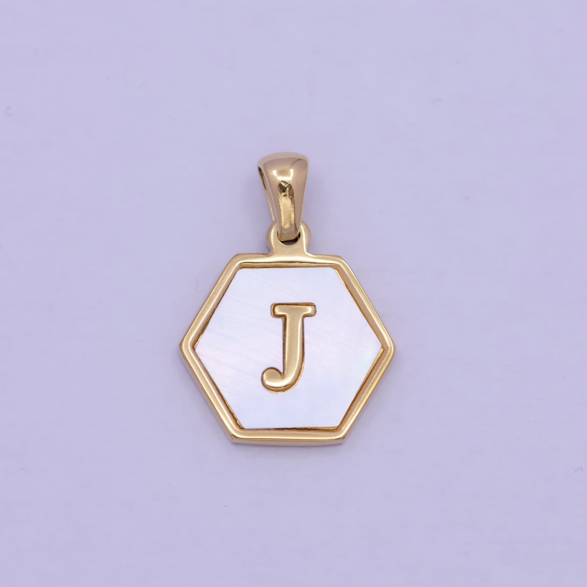 Gold Initial Letter Necklace Pendant Hexagon Alphabet Charm Mother of pearl Letter Minimalist Jewelry Shell Hexagon Pendant for Necklace Bracelet A-875-A-887