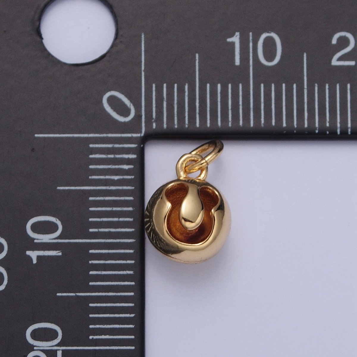 Gold Jingle Bell Charm For Jewelry Making Supplies, Round Bell Bracelet Charm, Earring Charm X-058 - DLUXCA