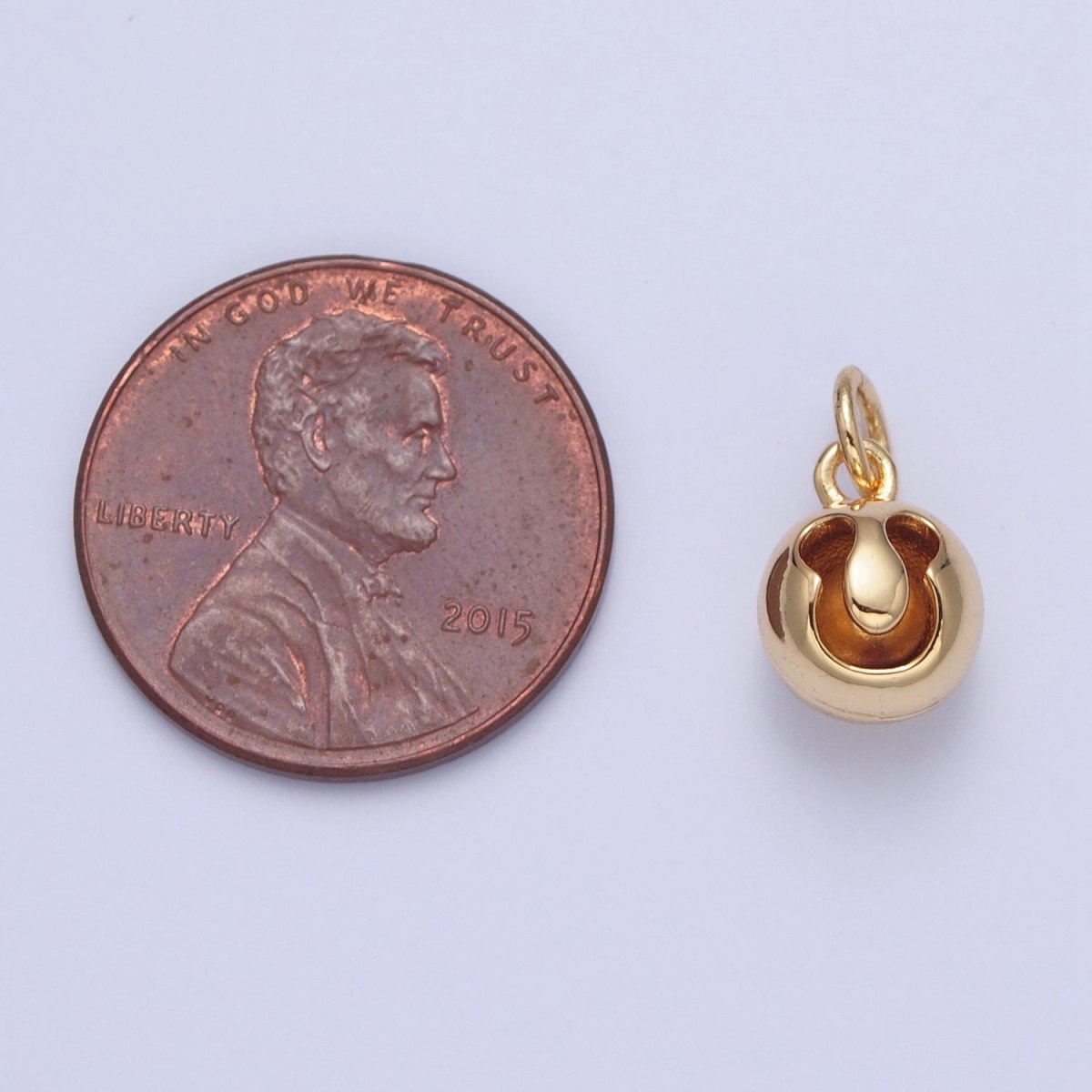 Gold Jingle Bell Charm For Jewelry Making Supplies, Round Bell Bracelet Charm, Earring Charm X-058 - DLUXCA