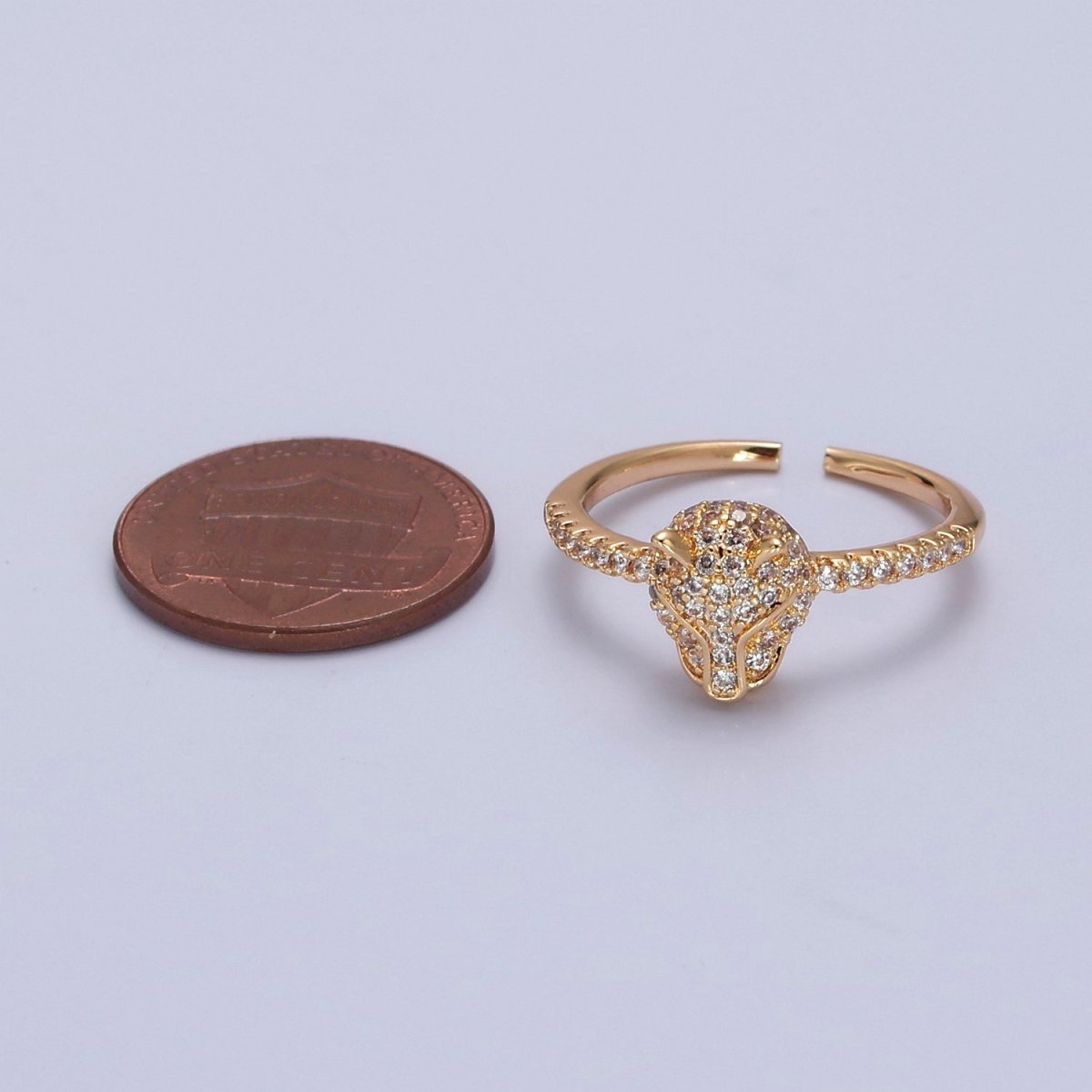 Gold Leopard Ring, Danity Panther Ring, Cat, Cheetah Ring Animal Jewelry O-2145 - DLUXCA