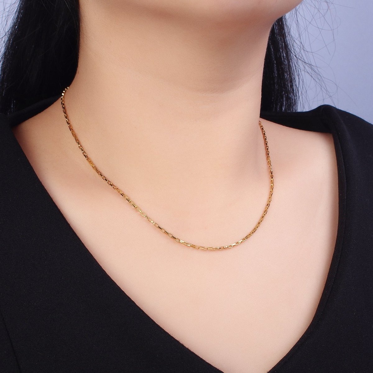 Gold Link Chain Paperclip Chain Necklace Dainty Stainless Steel Link Chain 17.7 inch Jewelry Making | WA-1696 WA-1697 Clearance Pricing