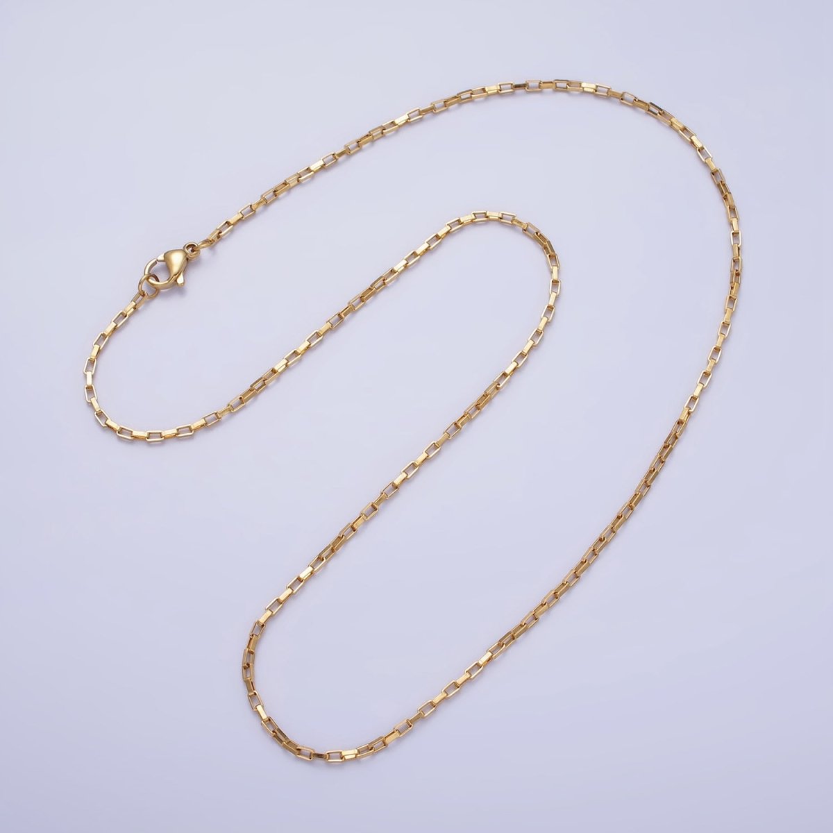 Gold Link Chain Paperclip Chain Necklace Dainty Stainless Steel Link Chain 17.7 inch Jewelry Making | WA-1696 WA-1697 Clearance Pricing