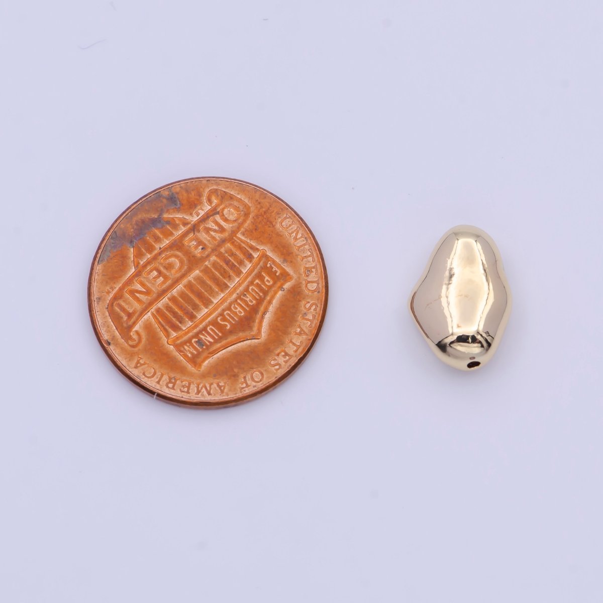 Gold Long Oval Abstract Spacer Beads For Jewelry Necklace Making B-119