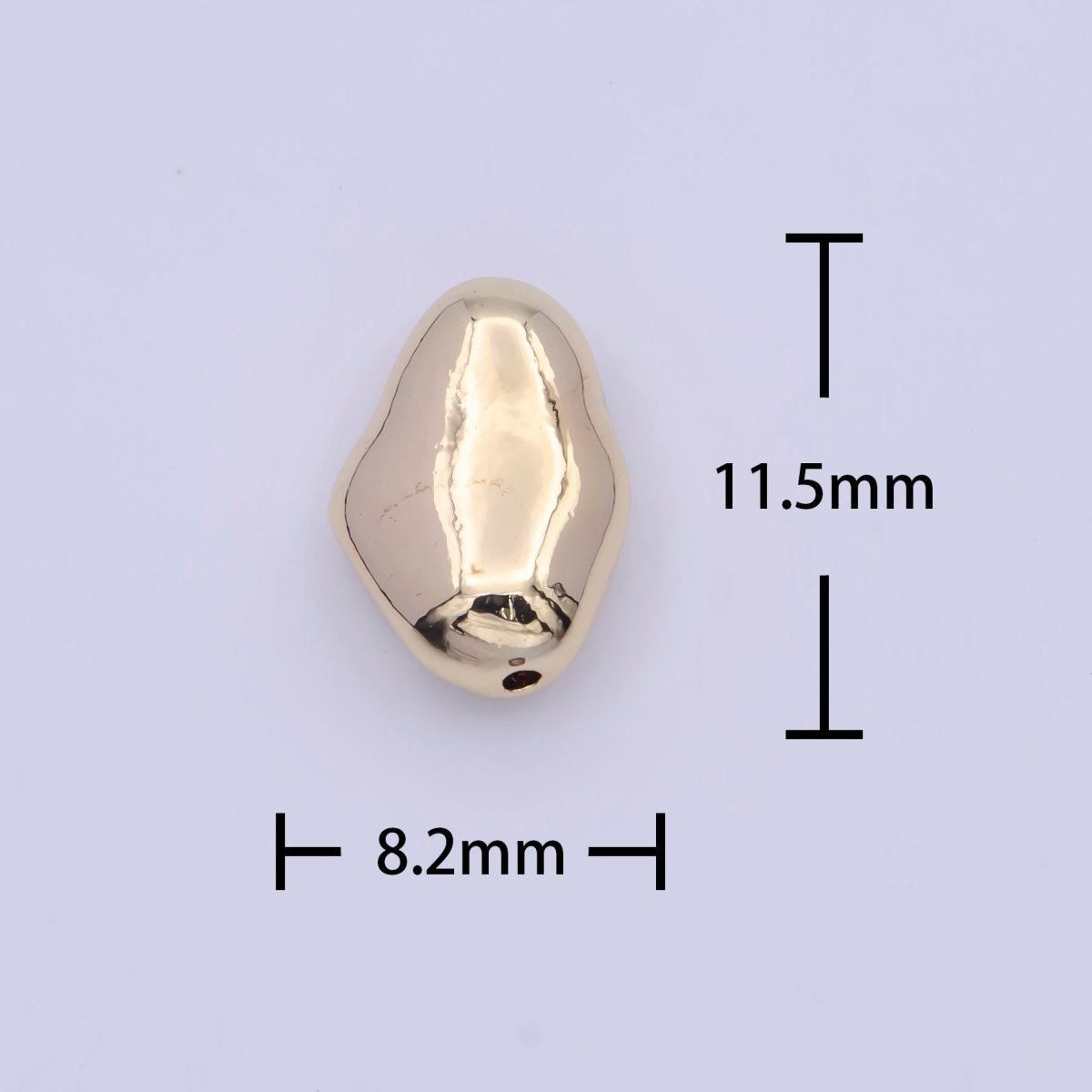 Gold Long Oval Abstract Spacer Beads For Jewelry Necklace Making B-119