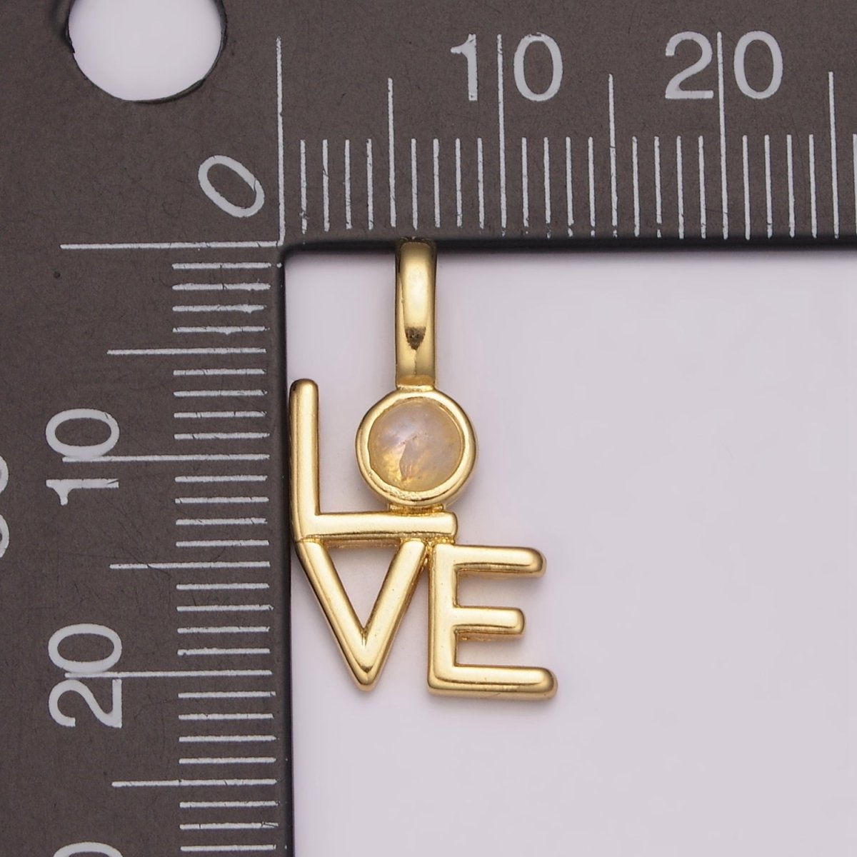 Gold LOVE Charms 21x11mm, Word Love Pendant MoonStone Jewelry Making Supplies Hollow Love Findings N-1485 - DLUXCA